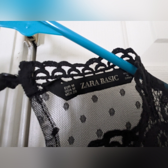 Zara black sleeveless lace top (NWT, size:M) - Picture 4 of 6
